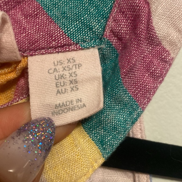 C&C California Pastel Striped 100% Linen Dress - XS - Halter - Picture 3 of 5